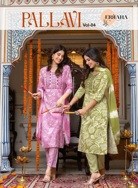Pallavi Vol 4 By Erraha Rayon Capsule Kurti With Bottom Dupatta Suppliers In India